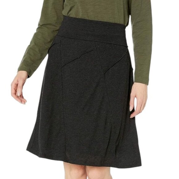 prAna Daphne Skirt Knee Length Charcoal Grey Cotton Blend Women's size Small - Picture 1 of 13